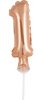 Numere Rose Gold Balon din folie cu cifra 1 pentru tort 13 cm