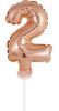 rose gold Balon folie cifra 2 tort 13 cm