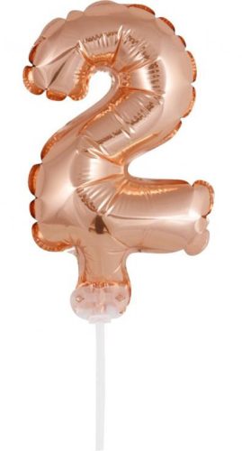 rose gold Balon folie cifra 2 tort 13 cm