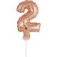 rose gold Balon folie cifra 2 tort 13 cm