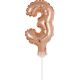 rose gold Balon folie cifra 3 tort 13 cm