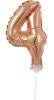 rose gold Balon folie cifra 4 tort 13 cm