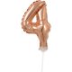 Numere Rose Gold Balon din folie de nr. 4 pentru tort 13 cm