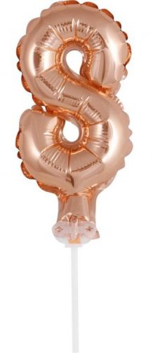 rose gold Balon folie cifra 8 tort 13 cm