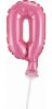 Pink 0 pink număr număr balon folie tort 13 cm