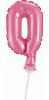 Pink 0 pink număr număr balon folie tort 13 cm