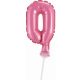 Pink 0 pink număr număr balon folie tort 13 cm