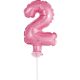Pink 2 pink numărul numărul balon folie tort 13 cm