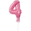 Numere Pink Balon folie roz numărul 4 pentru tort 13 cm