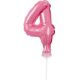Pink 4 pink numărul număr balon folie tort 13 cm