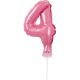 Pink 4 pink numărul număr balon folie tort 13 cm