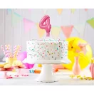 Numere Pink Balon folie roz numărul 4 pentru tort 13 cm