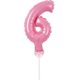 Pink 6 pink numărul numărul balon folie tort 13 cm