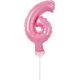 Pink 6 pink numărul numărul balon folie tort 13 cm