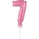 Pink 7 Pink numărul numărul balon folie tort 13 cm