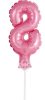 Pink 8 pink numărul numărul balon folie tort 13 cm