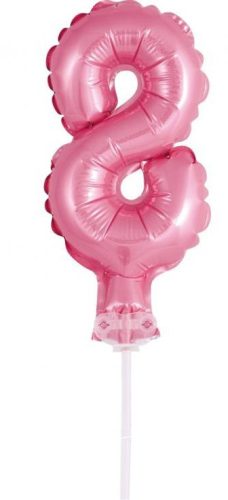 Pink 8 pink numărul numărul balon folie tort 13 cm