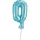 Albastru 0 Light Blue număr balon folie pentru tort 13 cm