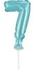 Albastru 7 Light Blue număr balon folie tort 13 cm