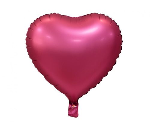Matt Dark Pink Heart , Pink Inimă balon folie 37 cm