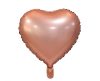 Matt Pink Gold Heart , Pink Inimă balon folie 37 cm