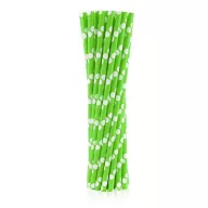 Colorat Green Polka Dots Paie de hârtie verzi, set de 24