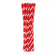 Colorat Red Polka Dots Paie de hârtie roșii pachet de 24
