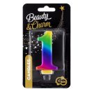 Numere Galaxy Lumânare de tort, cifra 1 colorată