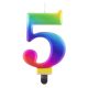 Numere Galaxy Lumânare aniversară colorată numărul 5