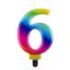 Numere Galaxy Lumânare colorată numărul 6, lumânare pentru tort