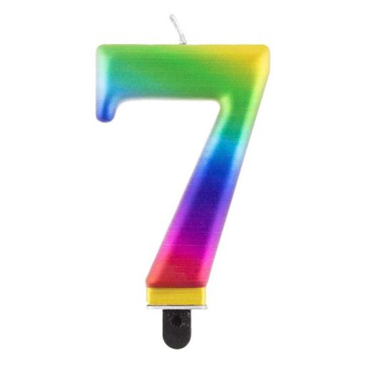 Numere Galaxy Lumânare cifră 7 colorată, lumânare pentru tort