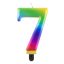 Numere Galaxy Lumânare cifră 7 colorată, lumânare pentru tort