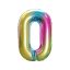 Numere Rainbow Balon din folie cu cifra 0 curcubeu 85 cm
