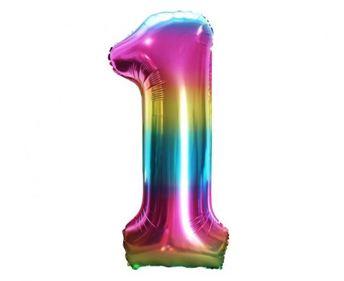 Curcubeu Rainbow Balon folie cifra 1 85 cm