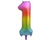 Numere Rainbow Balon din folie curcubeu numărul 1 de 85 cm