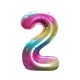 Curcubeu Rainbow Balon folie cifra 2 85 cm