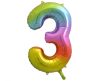 Curcubeu Rainbow Balon folie cifra 3 85 cm