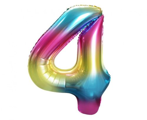 Curcubeu Rainbow Balon folie cifra 4 85 cm