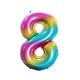 Curcubeu Rainbow Balon folie cifra 8 85 cm