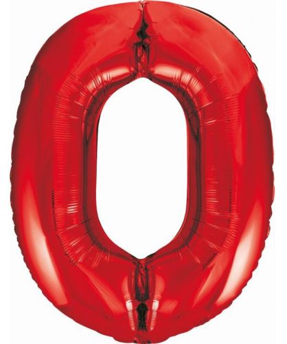 Roșu 0 Red număr balon folie 85 cm