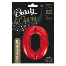 Numere Red Balon din folie roșu Numărul 0 85 cm
