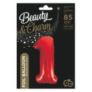 Numere Red Balon din folie numărul 1 roșu 85 cm