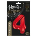 Numere Red Balon folie roșu numărul 4 85 cm