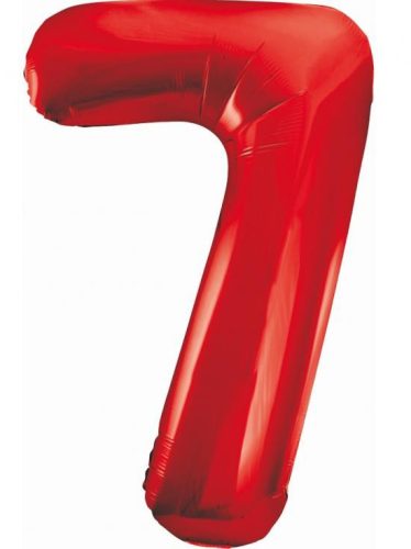 Roșu 7 Red număr balon folie 85 cm