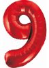 Roșu 9 Red număr balon folie 85 cm