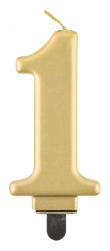 Numere Metallic Lumânare aurie 1, lumânare de tort