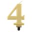 Numere Metallic Lumânare de tort aurie cu numărul 4