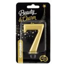 Numere Metallic Lumânare de tort aurie, numărul 7