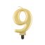 Numere Metallic Lumânare de tort cifră aurie 9
