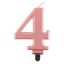 Numere Metallic Lumânare cu cifra 4 Rose Gold, lumânare tort